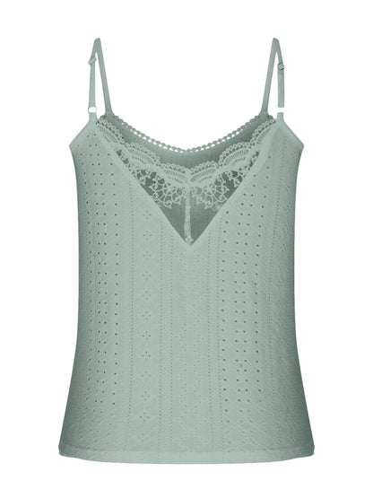 Eyelet Lace Detail V-Neck Cami.