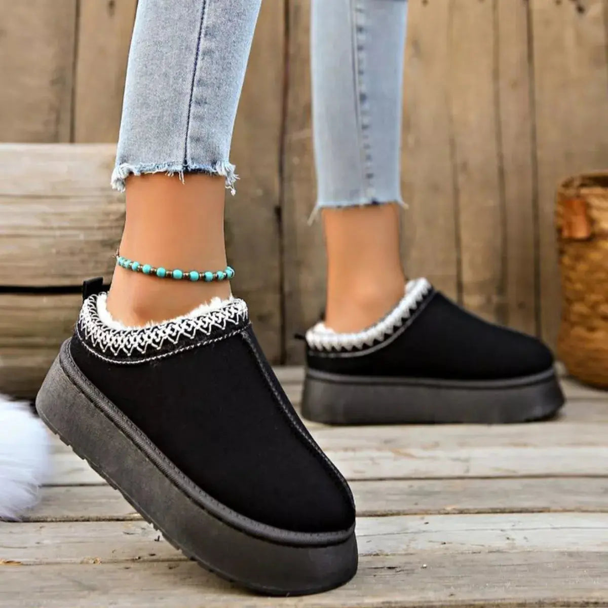 Plush Lined Platform Ankle Boots Simply Love
