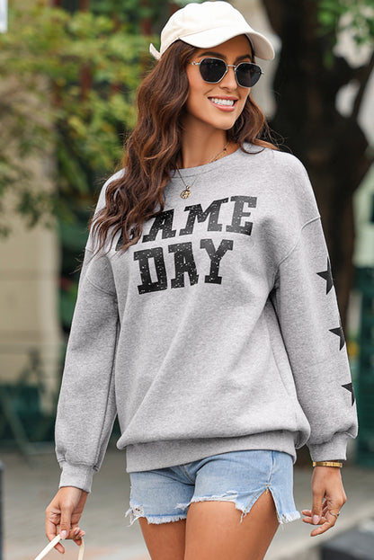 Game day ready: Black graphic rugby football sweatshirt