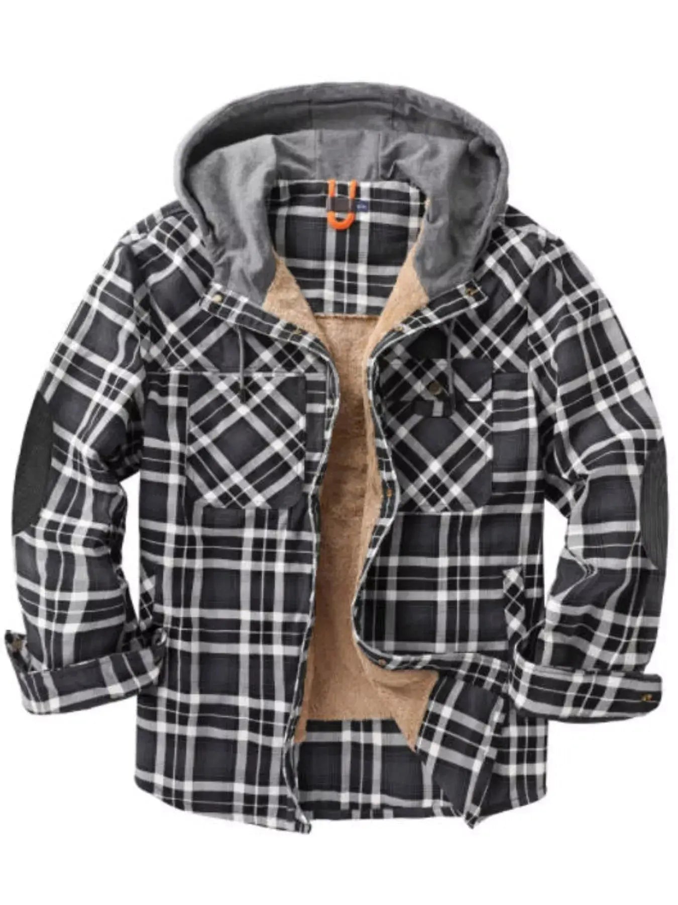 Men's Snap Down Plaid Flannel Hooded Jacket Simply Love