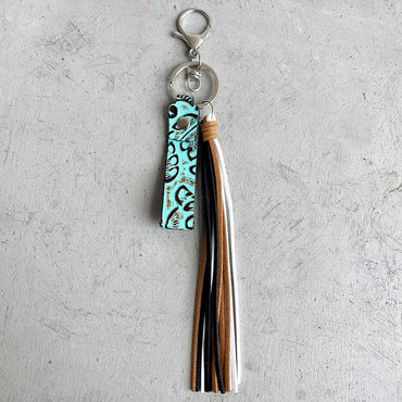 Genuine Leather Tassel Keychain.