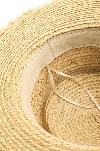 Fame Basket Weave Straw Sun Hat.