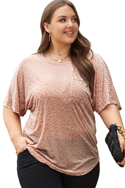 Khaki leopard print oversized tee for stylish comfort