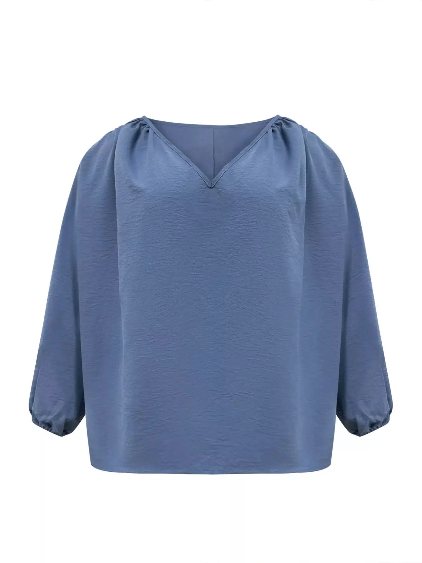 Plus Size V-Neck Long Sleeve Blouse Simply Love