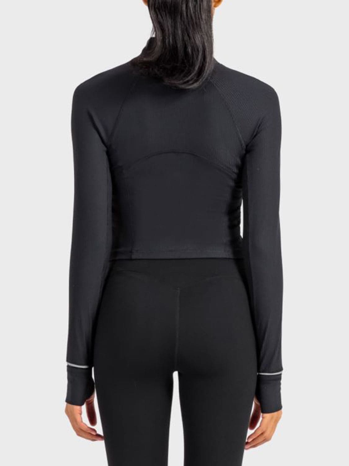 Mock Neck Half Zip Long Sleeve Sport Top.