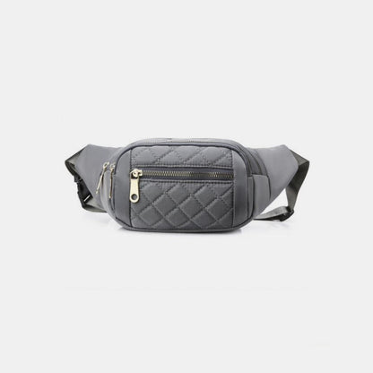 Zenana Quilted Multi Pocket Waist Belt Bag.