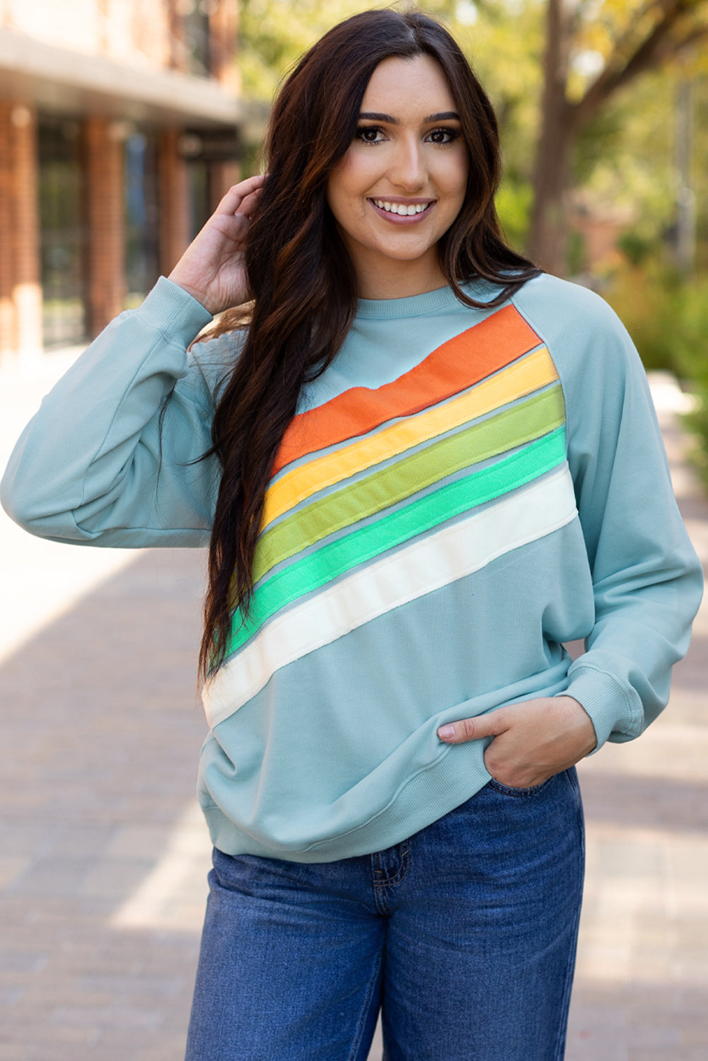 Vibrant colorblock sweatshirt