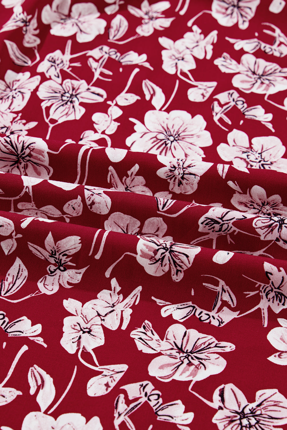 Purple Plus Size Floral Balloon Sleeve V Neck Relaxed Dress Dear-Lover Dropshipping