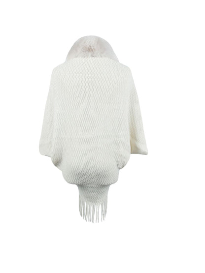 Open Front Fringe Hem Poncho.