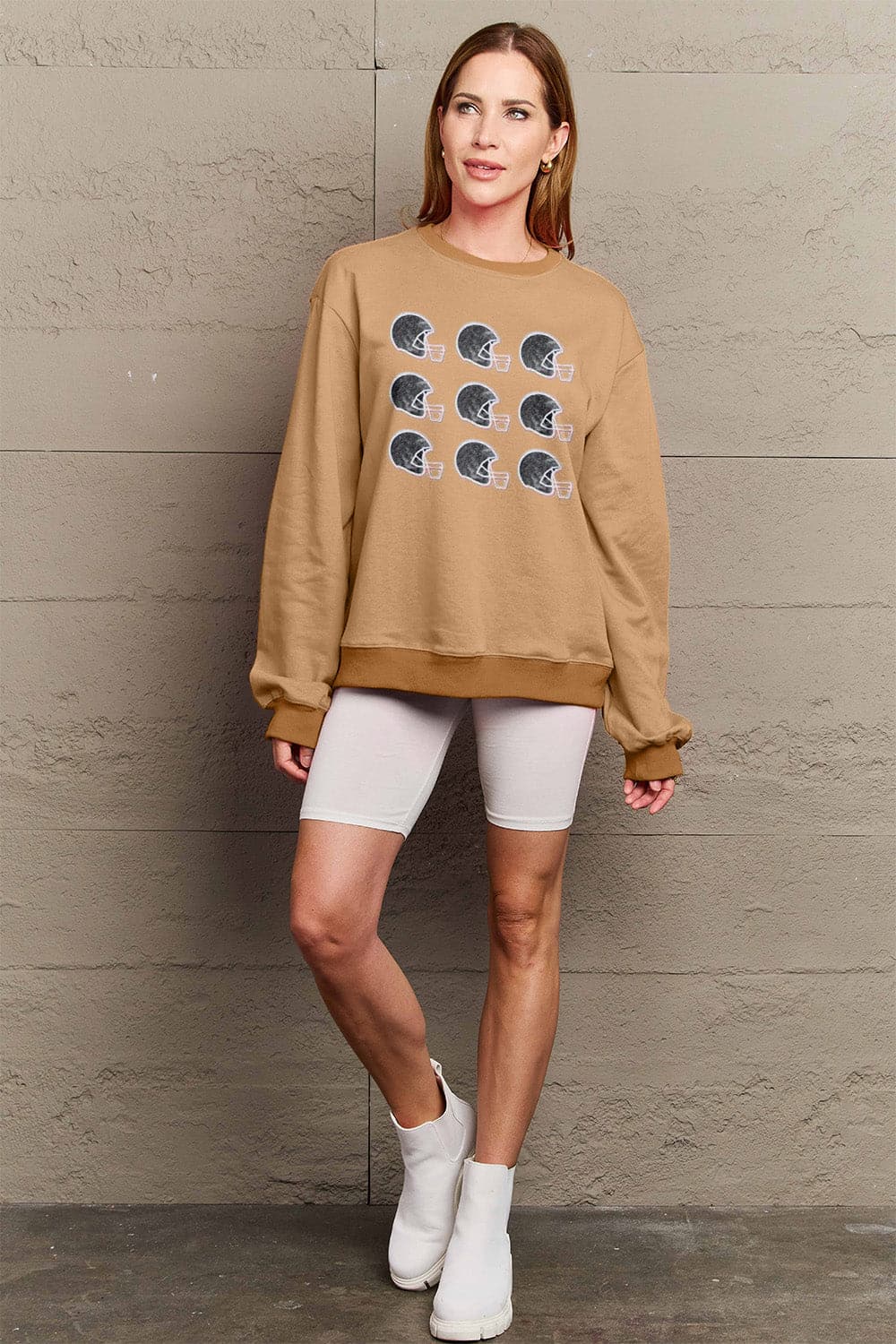 Simply Love Full Size Graphic Round Neck Sweatshirt.