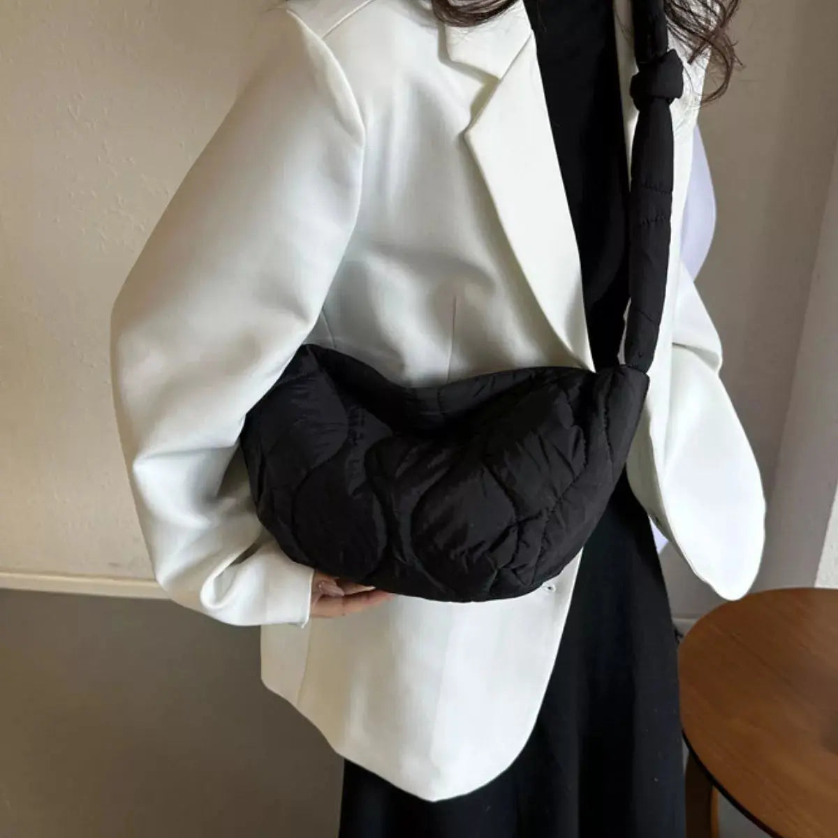 Solid Color Quilted Crossbody Bag Simply Love