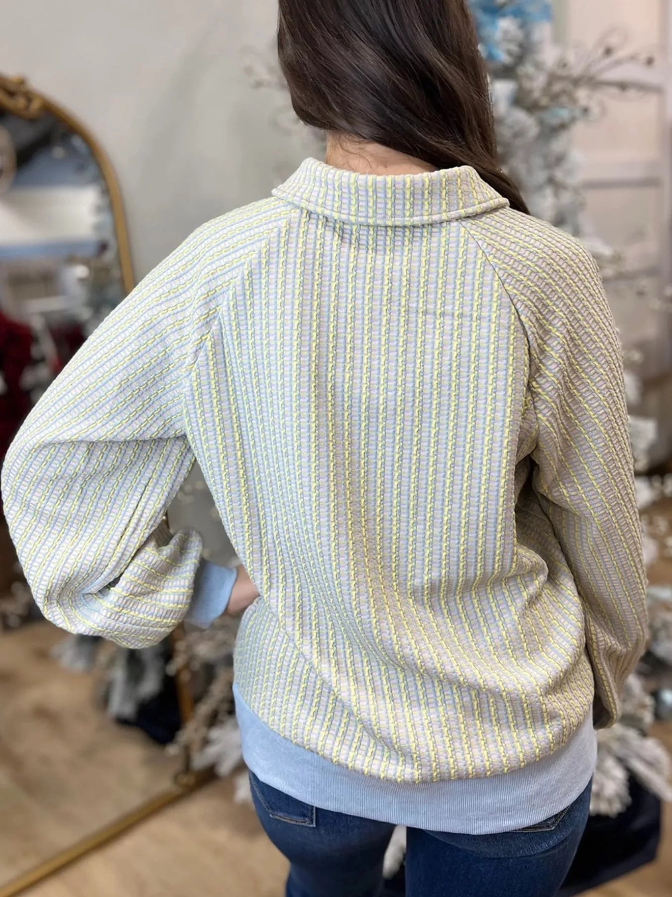 Half Snap Long Sleeve Sweatshirt Simply Love