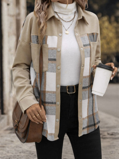 Chic plaid shacket with pockets