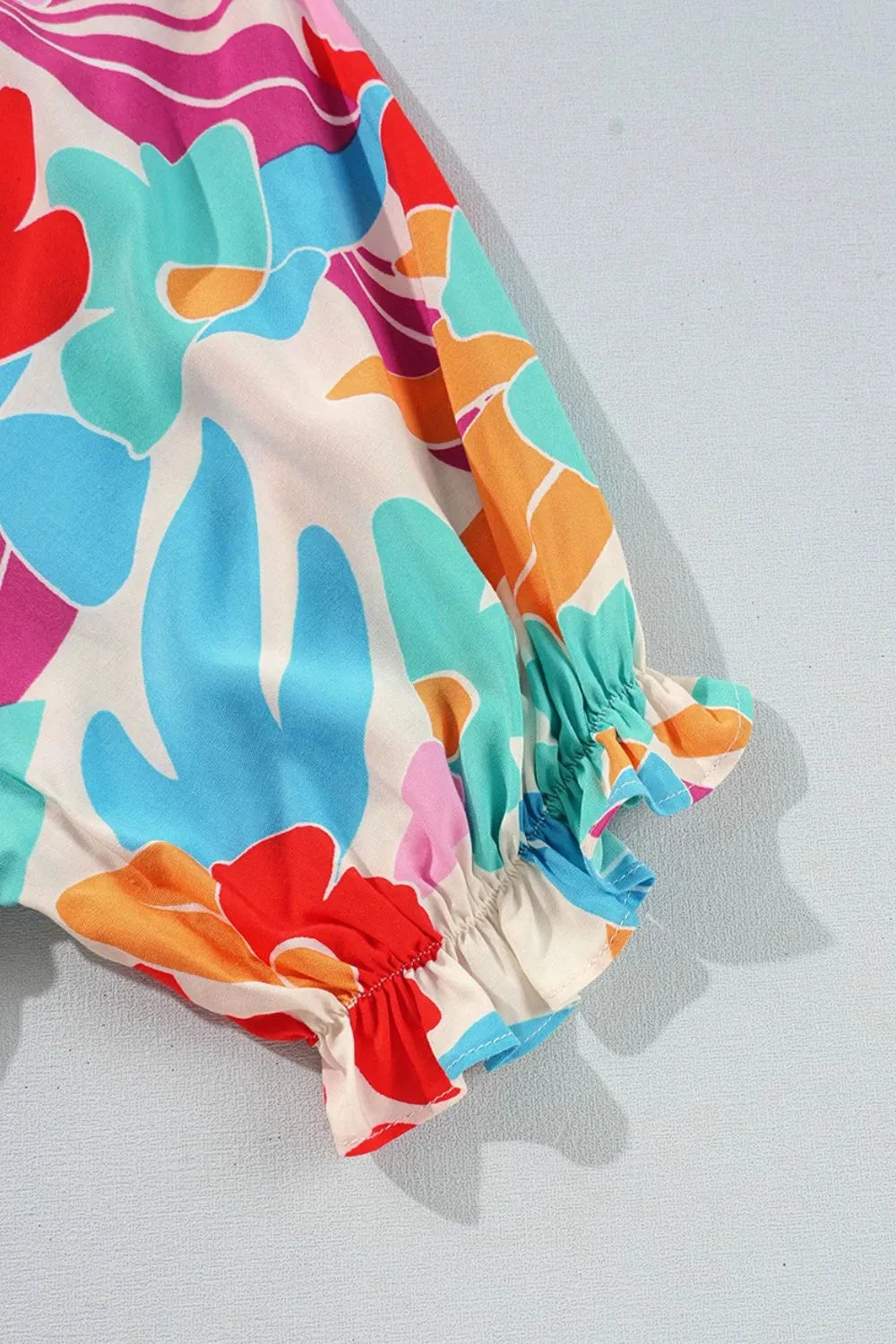 Floral Bubble Sleeve V Neck Tiered Ruffle Babydoll Dress Simply Love