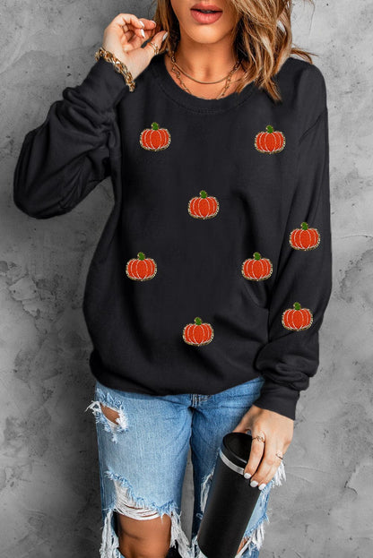 Pumpkin Round Neck Long Sleeve SweatshirtFeatures: Sequin
Sheer: Opaque
Stretch: No stretch
Material composition: 50% polyester, 50% cotton
Care instructions: Machine wash cold. Tumble dry low.
Imported


SLove Salve Pumpkin Round Neck Long Sleeve SweatshirtSweatshirts & Hoodies