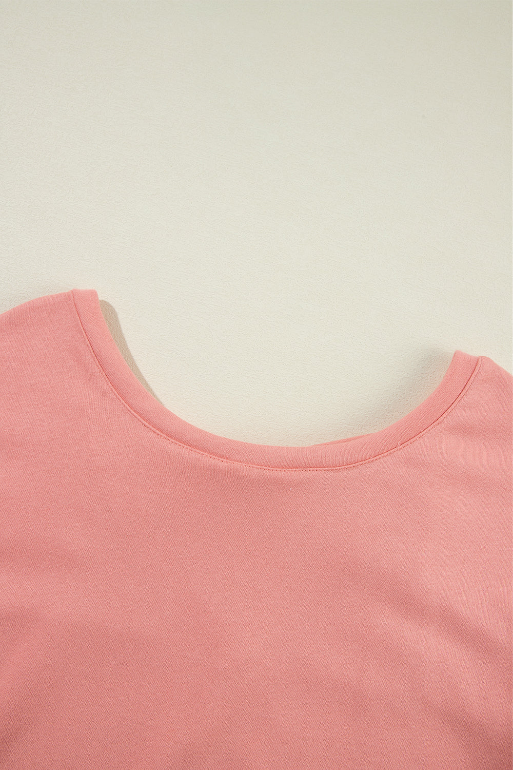 Pale chestnut bowknot back detail sweatshirt with round neck