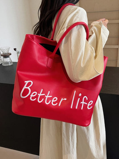 Chic and Spacious PU Leather Tote Bag