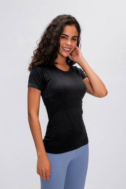 Round Neck Short Sleeve Active T-Shirt.