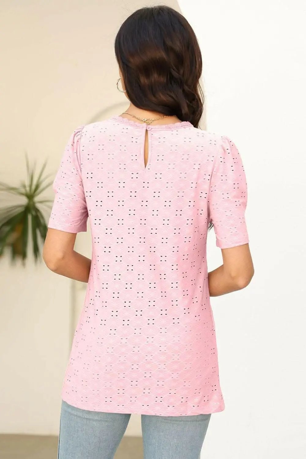 Elegant Eyelet T-Shirt - Comfort & Style - Love Salve 