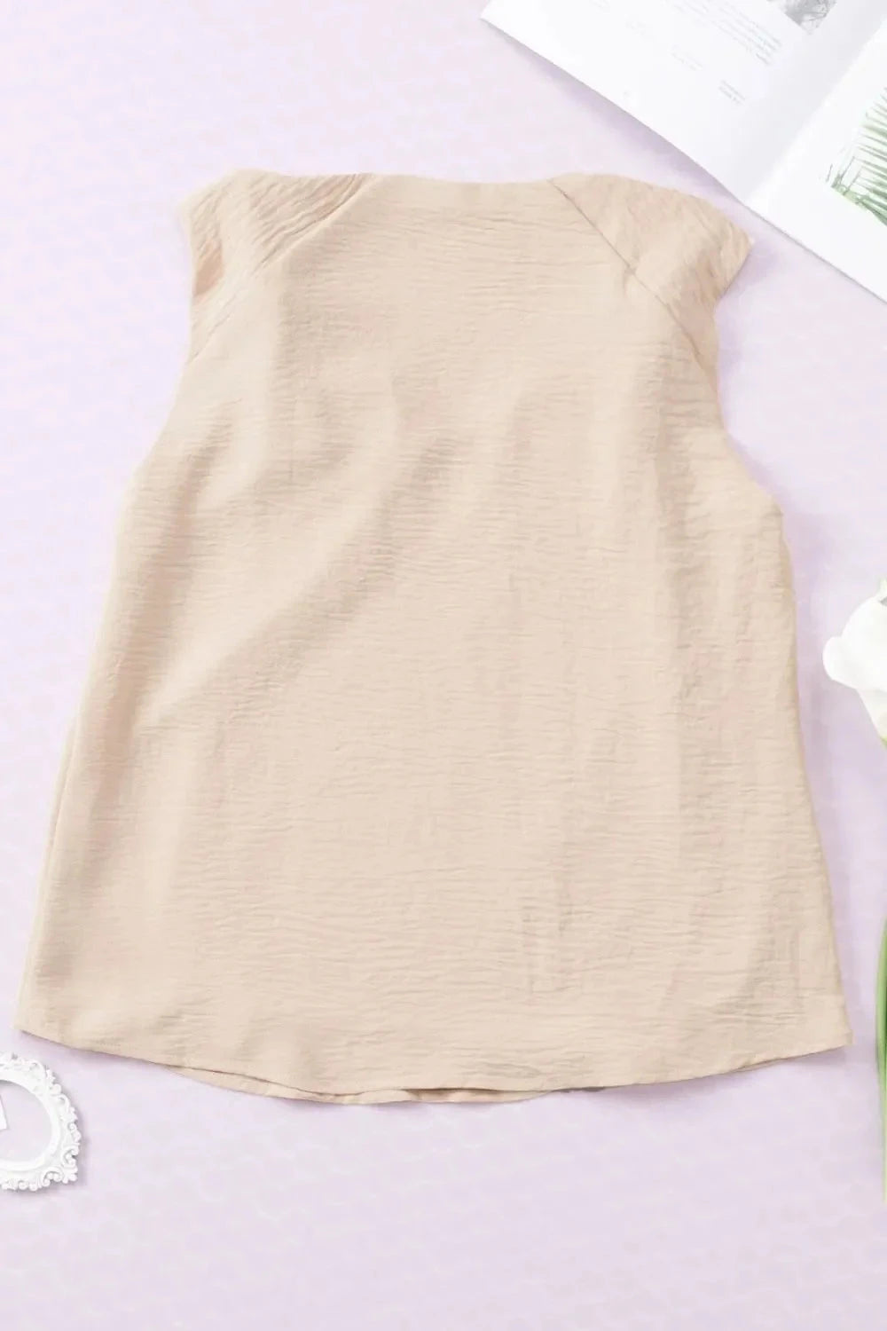 V Neck Knotted Shoulder Vest Simply Love