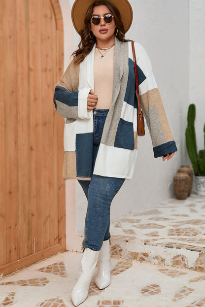 Multicolor Plus Size Cardigan