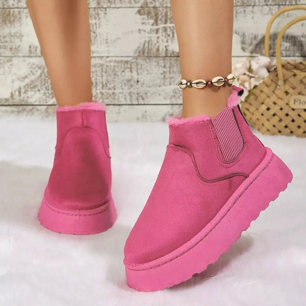 Round Toe Platform Ankle Boots Simply Love