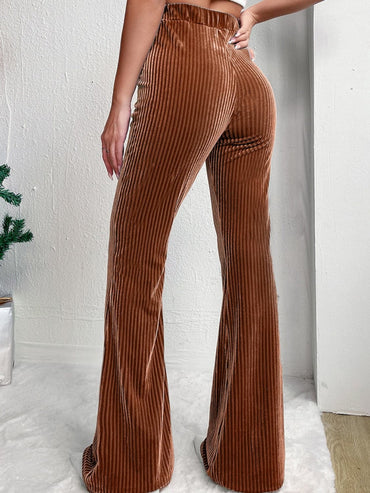 Ribbed High Waist Bootcut Pants.