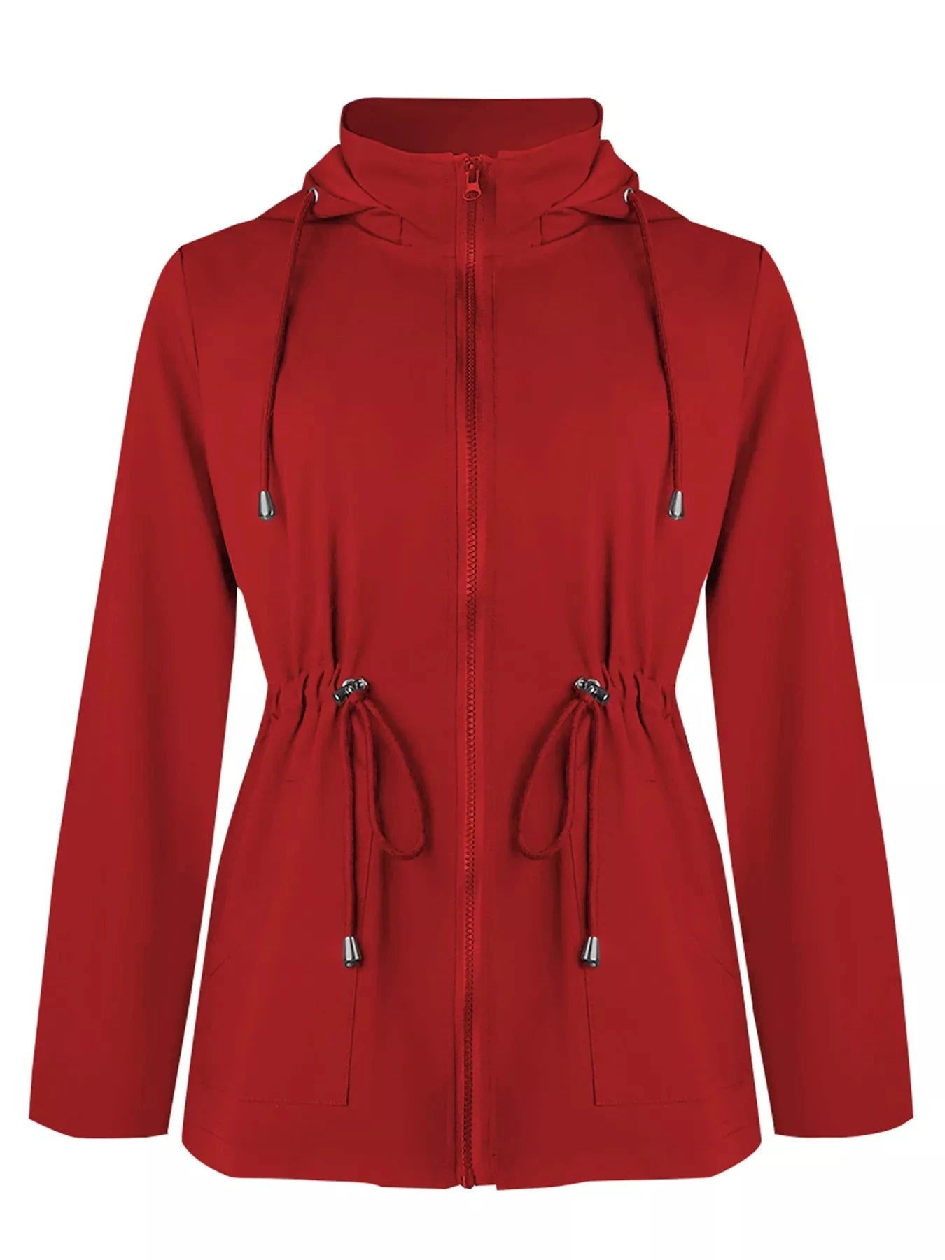 Zip Up Waterproof Hooded Outerwear With Pockets And Drawstring Simply Love