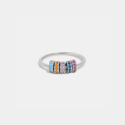 Inlaid Zircon 925 Sterling Silver Ring.