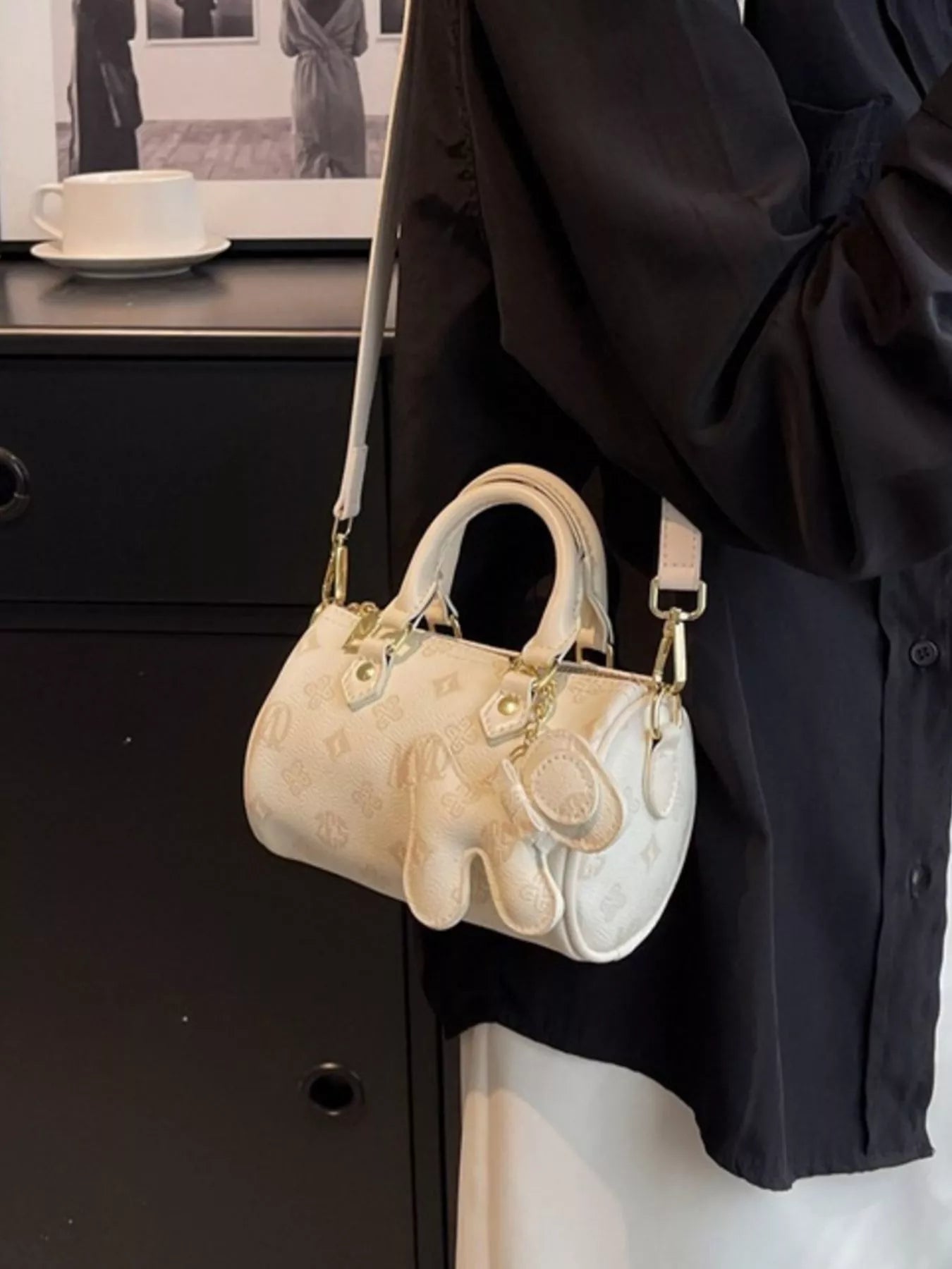 Barrel Crossbody Bag with Charm Simply Love
