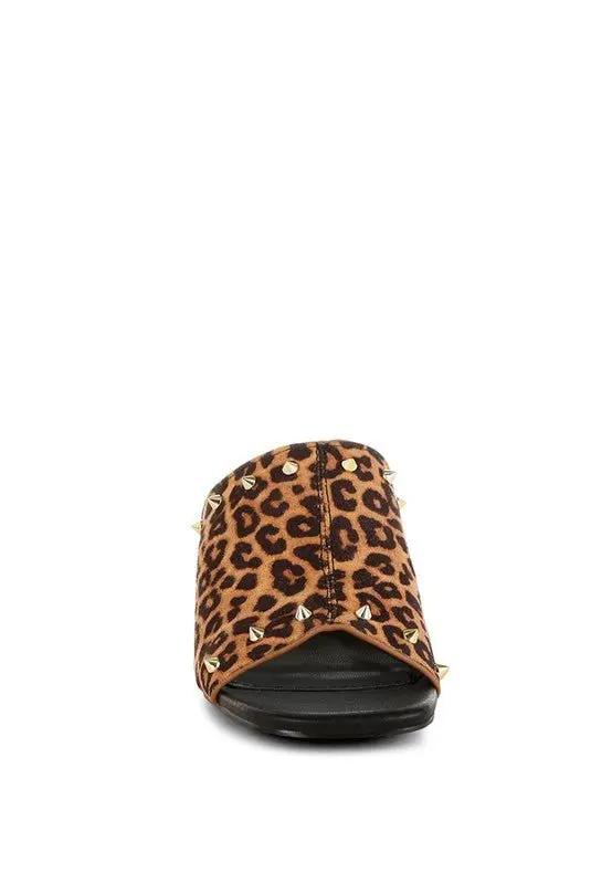 Edama Leopard Print Studded Slip Ons for Trendy Style - Love Salve 