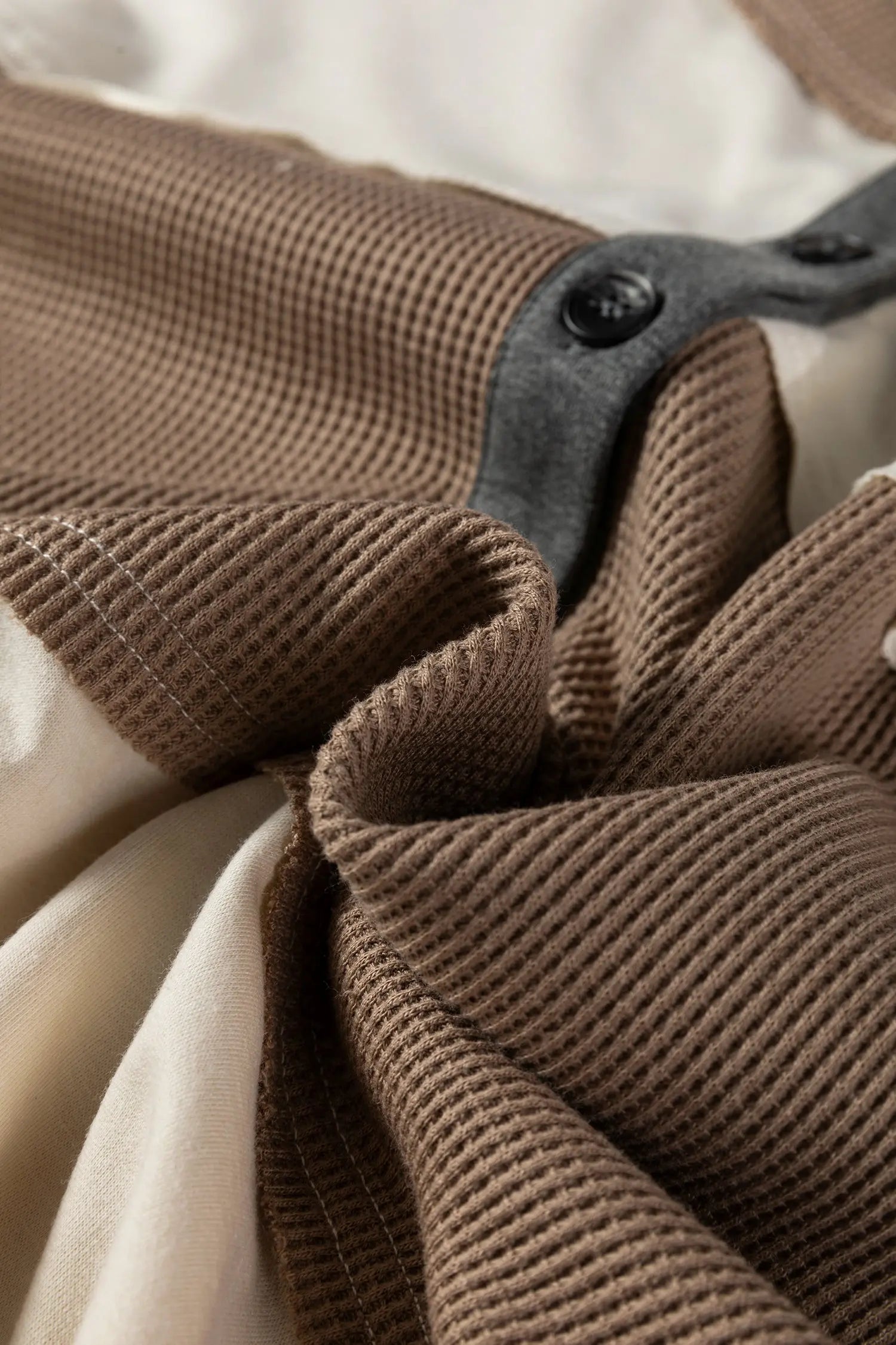 Jet Stream Waffle Patchwork Colorblock Plus Size Knit Jumper With Half Button Dear-Lover Dropshipping