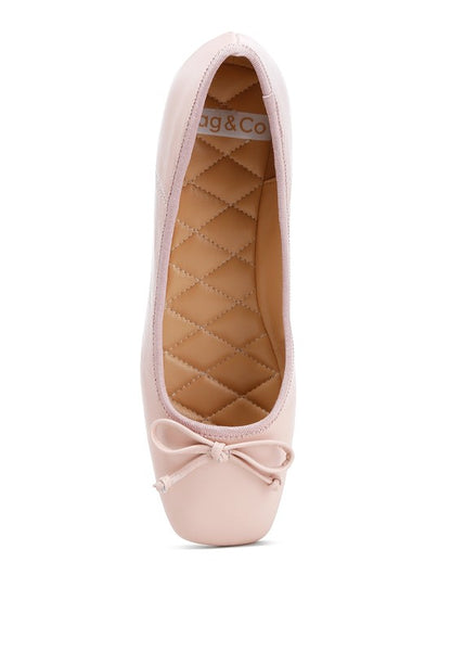 Chic square-toe ballerinas with bow detail