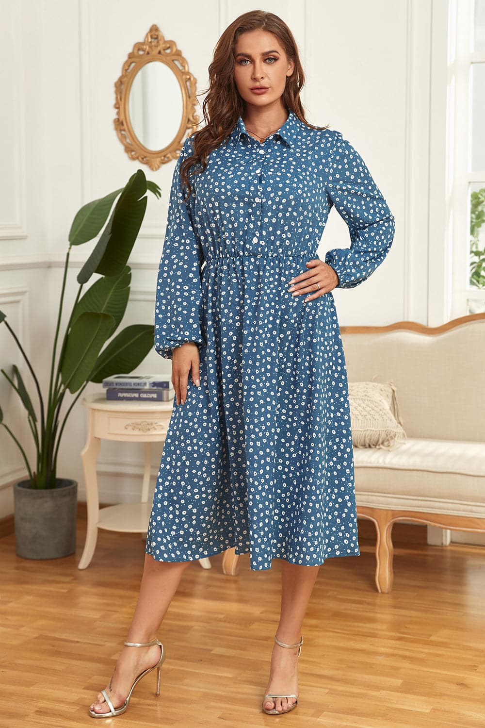 Plus Size Long Sleeve Shirt Dress.