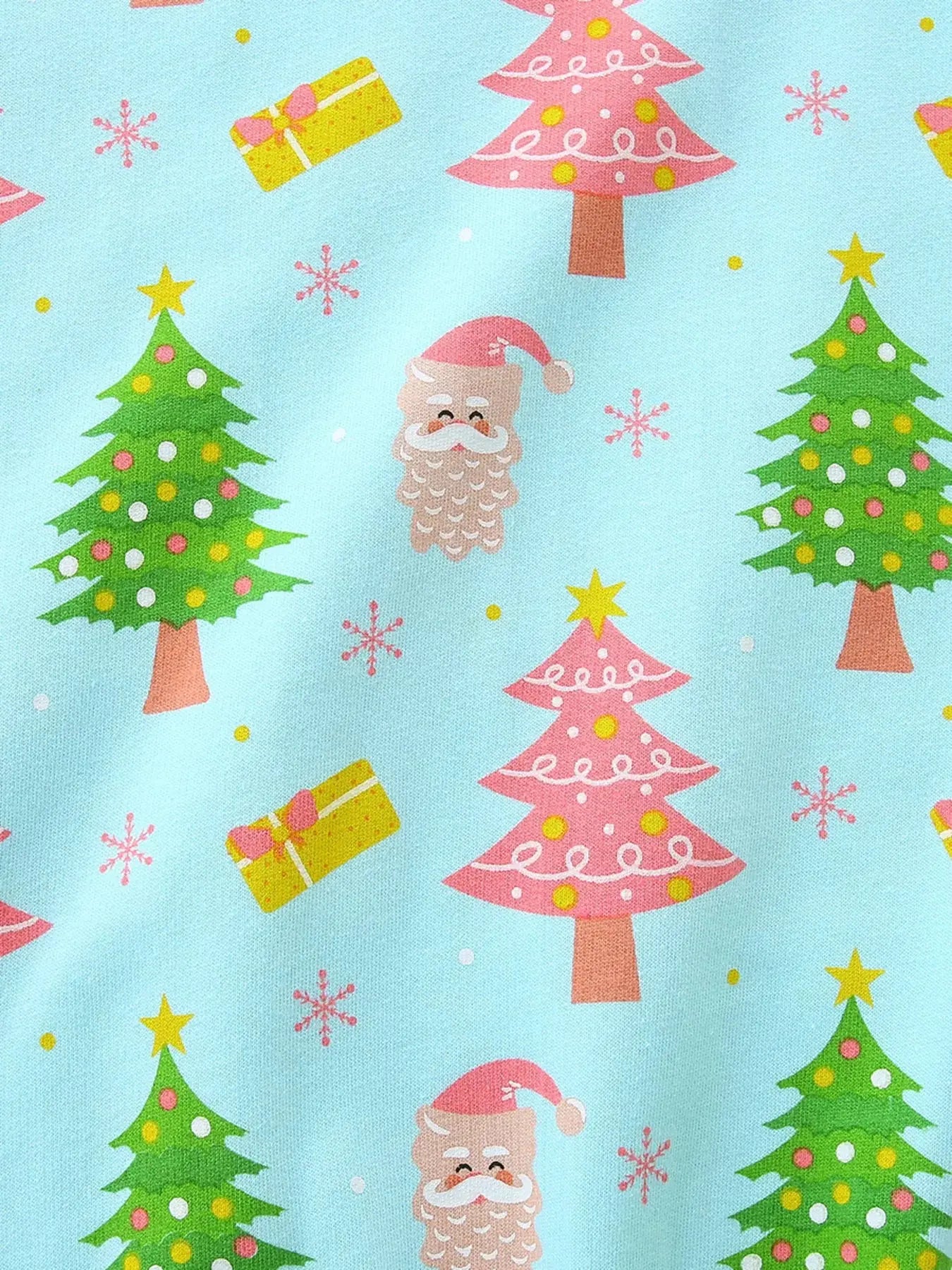 Children's Christmas Tree & Santa Print Crew Neck Sweatshirt Simply Love
