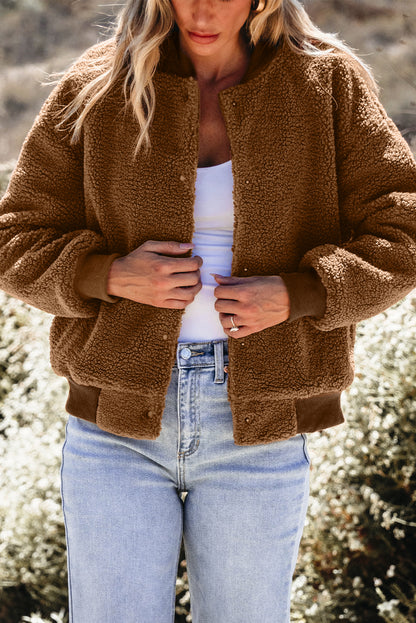 Redwood burl sherpa bomber jacket