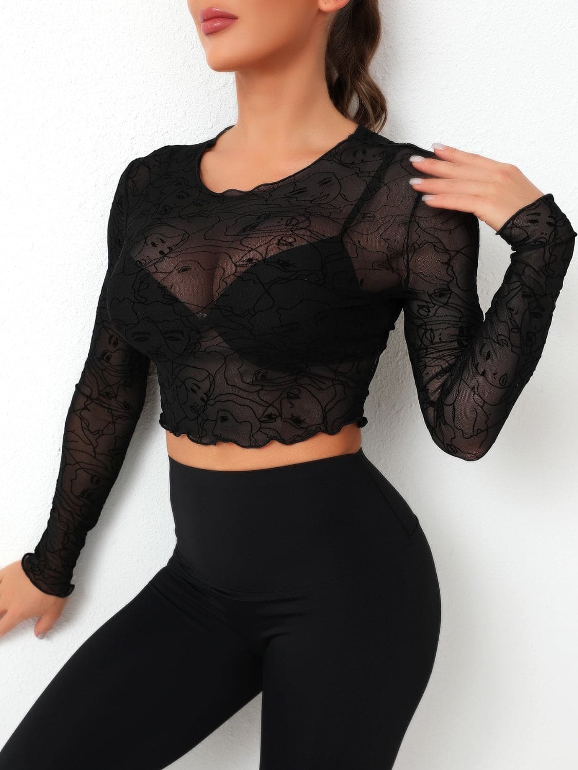 Sheer long sleeve top - versatile elegance