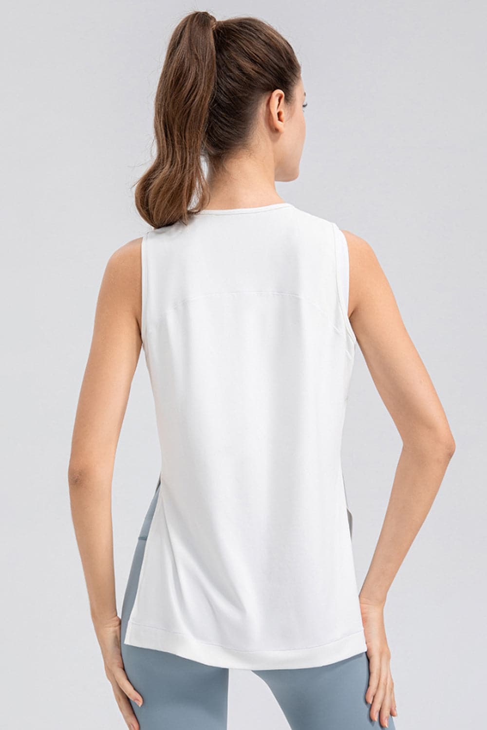 Slit Round Neck Tank.