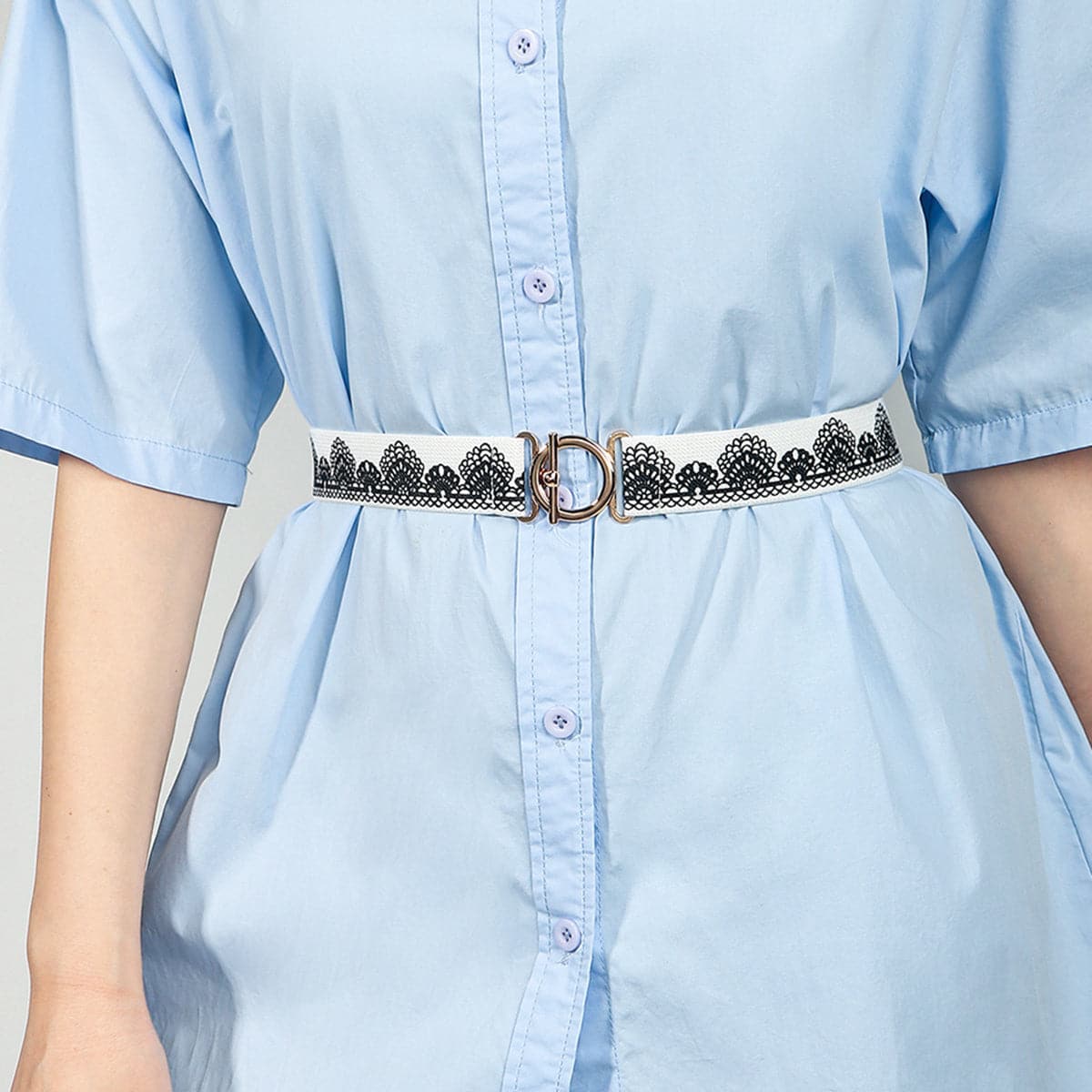 Toggle Clasp Elastic Belt.