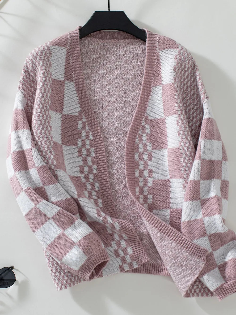 Double Take: Checkered Cardigan - Open Front