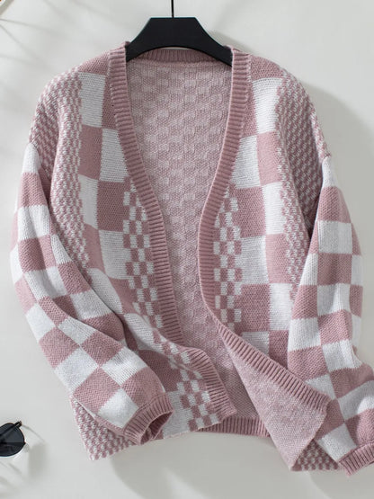 Double Take: Checkered Cardigan - Open Front