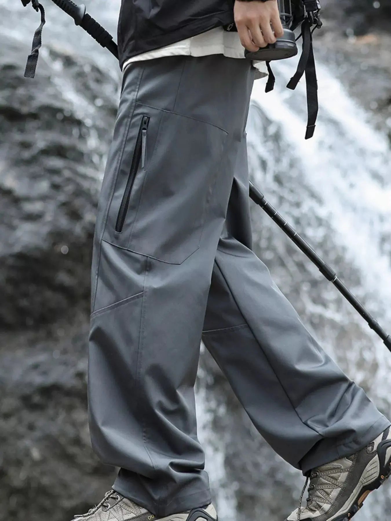 Men's Plus Size Relaxed Fit Cargo Pants with Zipper Pockets Simply Love