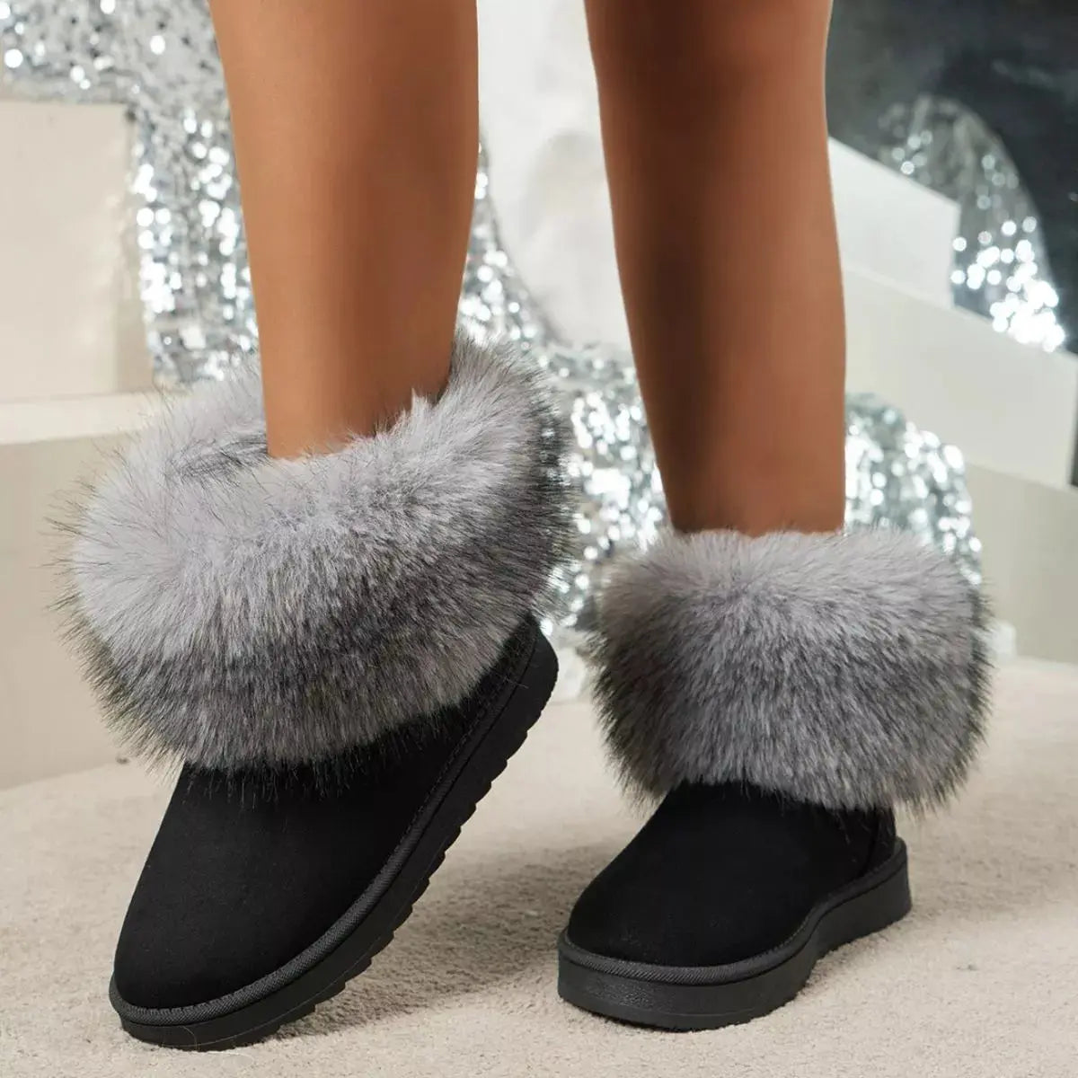 Fuzzy Trim Ankle Boots Simply Love
