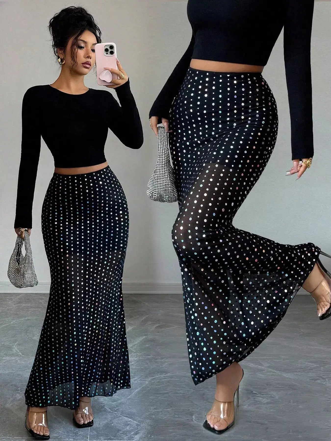 Polka Dot Maxi Skirt Simply Love
