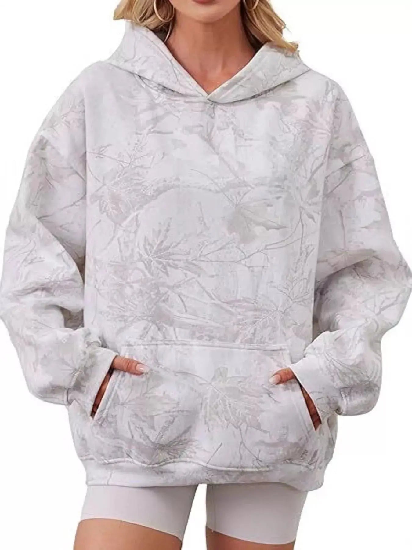 Full Size Kangaroo Pocket Long Sleeve Hoodie Plus Size Simply Love