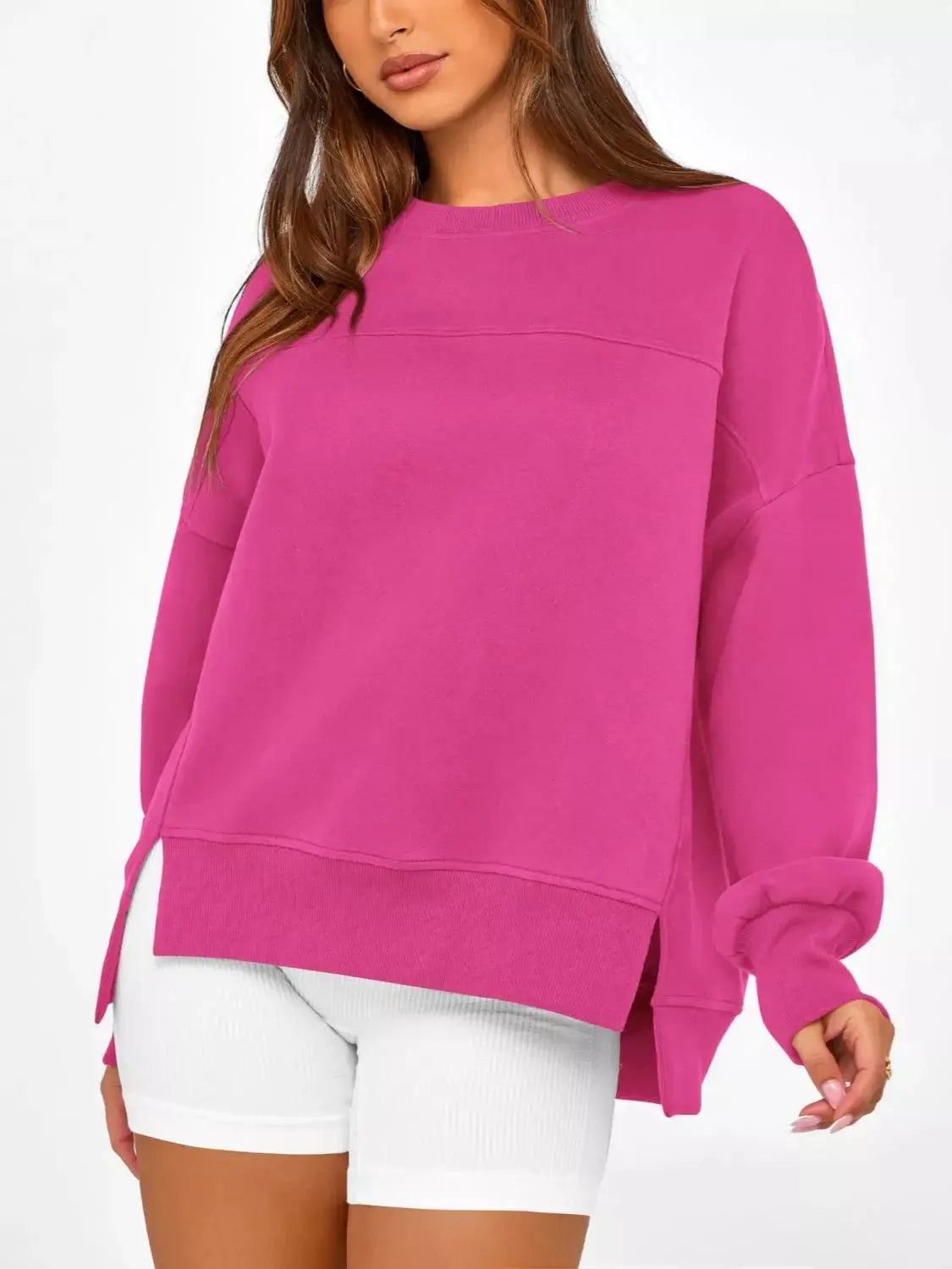 Casual Loose Side Slit Sweatshirt Simply Love