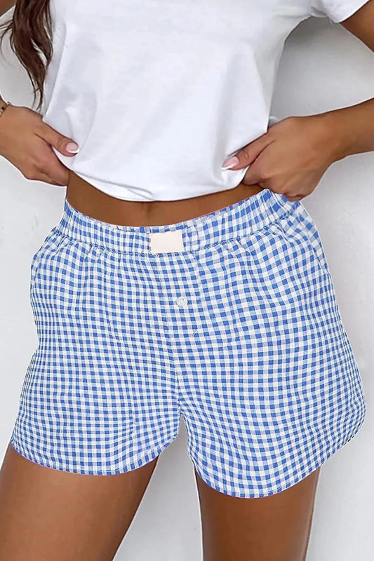 Plaid Gingham High Waist Shorts Simply Love