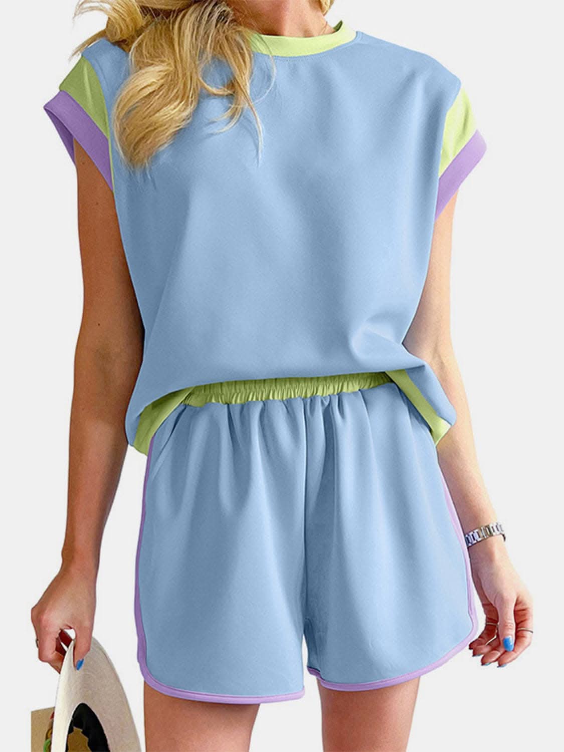 Stylish Two-Piece Top and Shorts Set - Love Salve 
