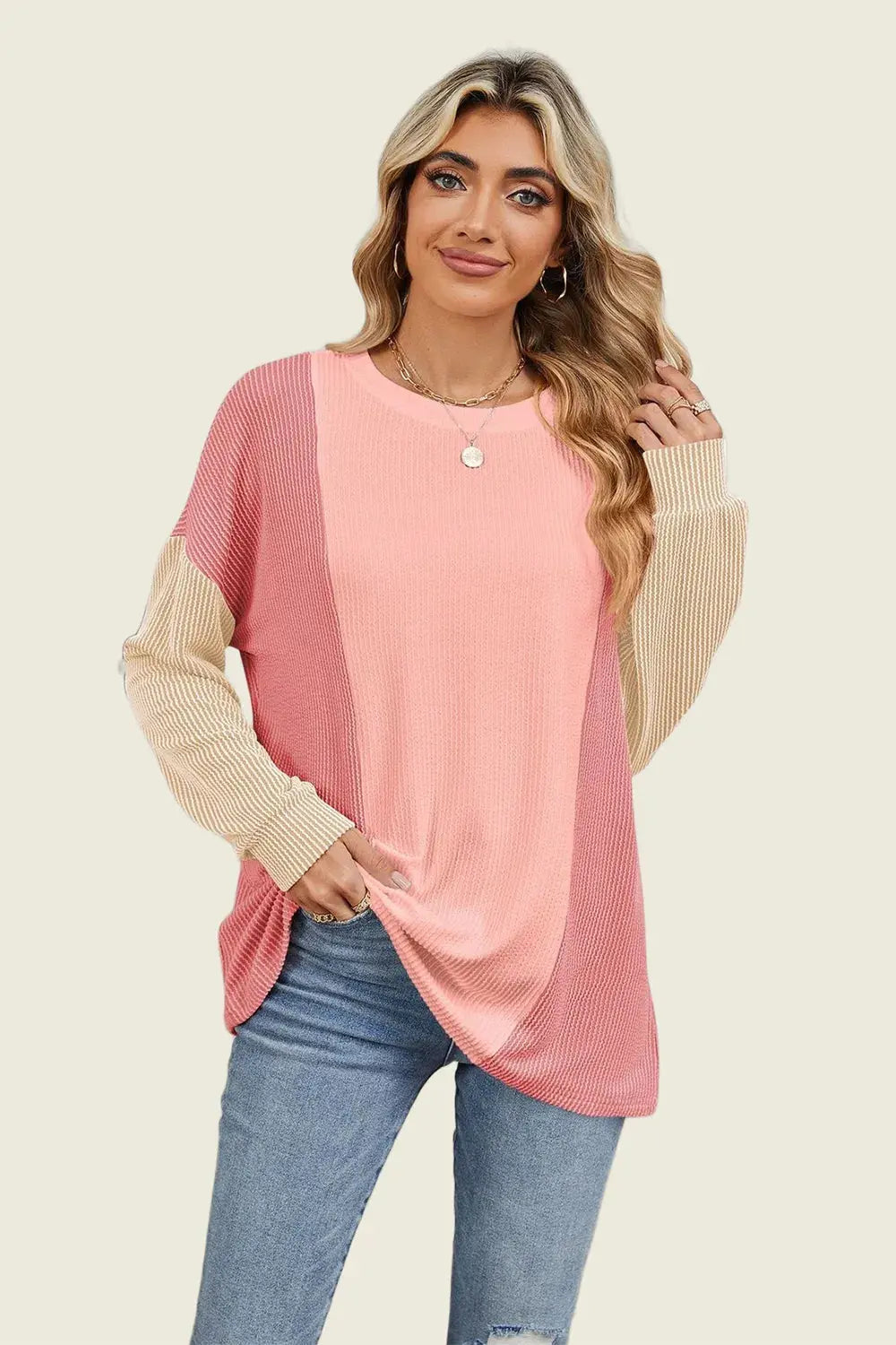 Double Take: Textured Long Sleeve Tee - Love Salve