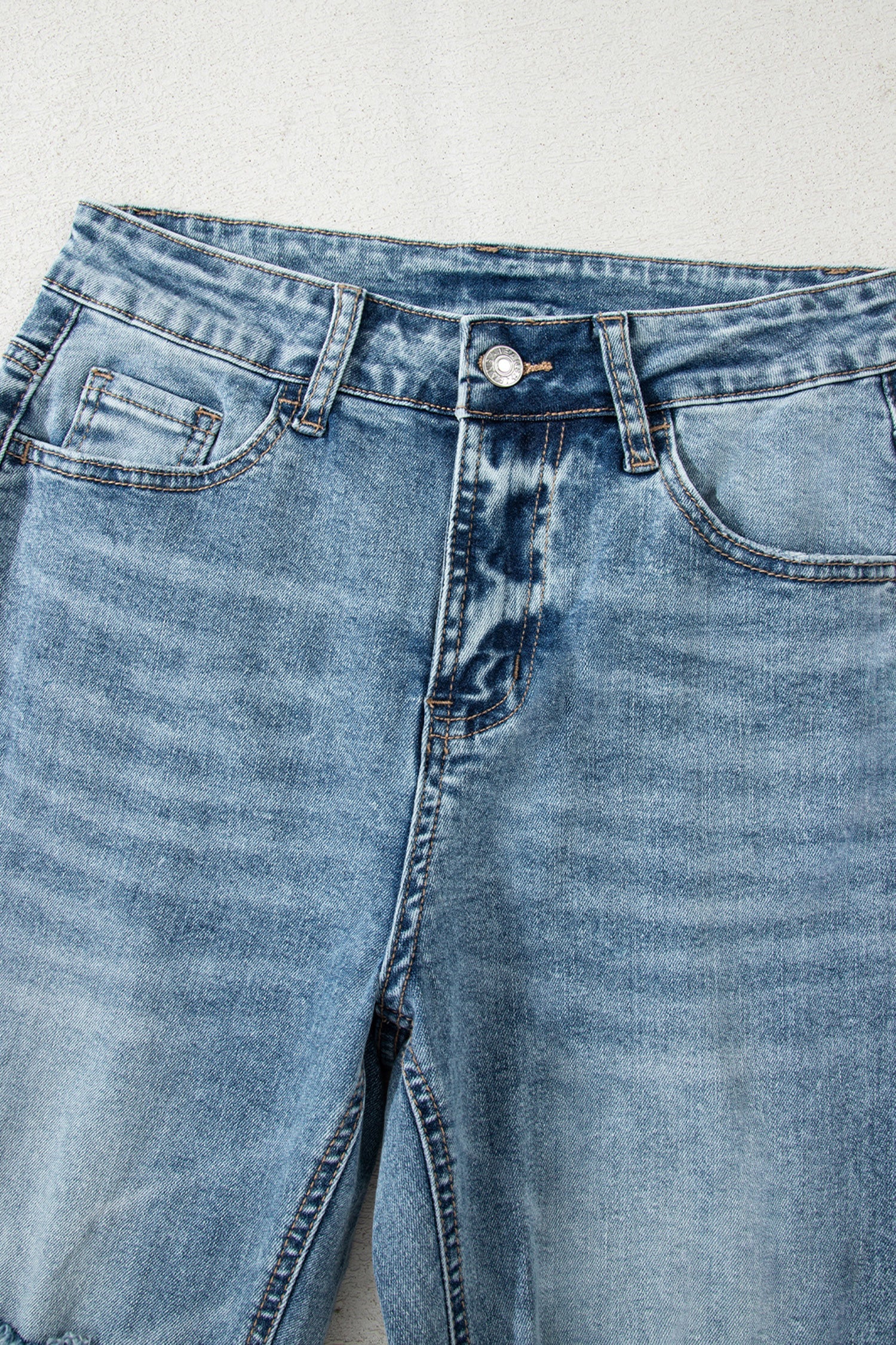 Myosotis Raw Hem Ripped Open Knee Fit Flare Jeans Denim Dear-Lover Dropshipping